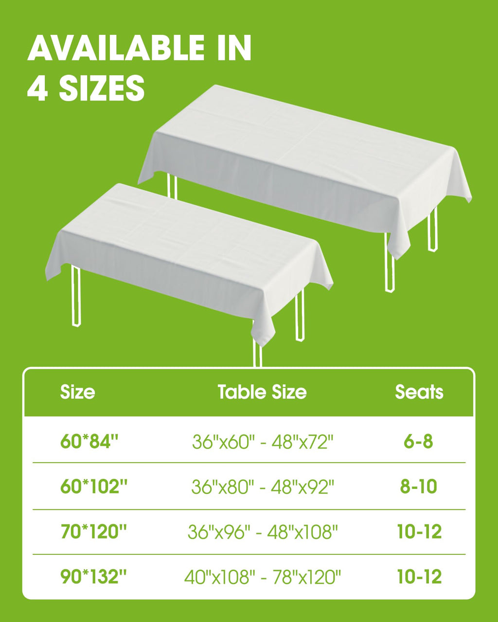 Pureegg Rectangle Table Cloth 60" x 84" – Durable Polyester Tablecloth Offers Reusable & Washable Protection, Ideal for Outdoor Party, Picnic, Wedding, Banquet and Birthday, 1 Pack, Black