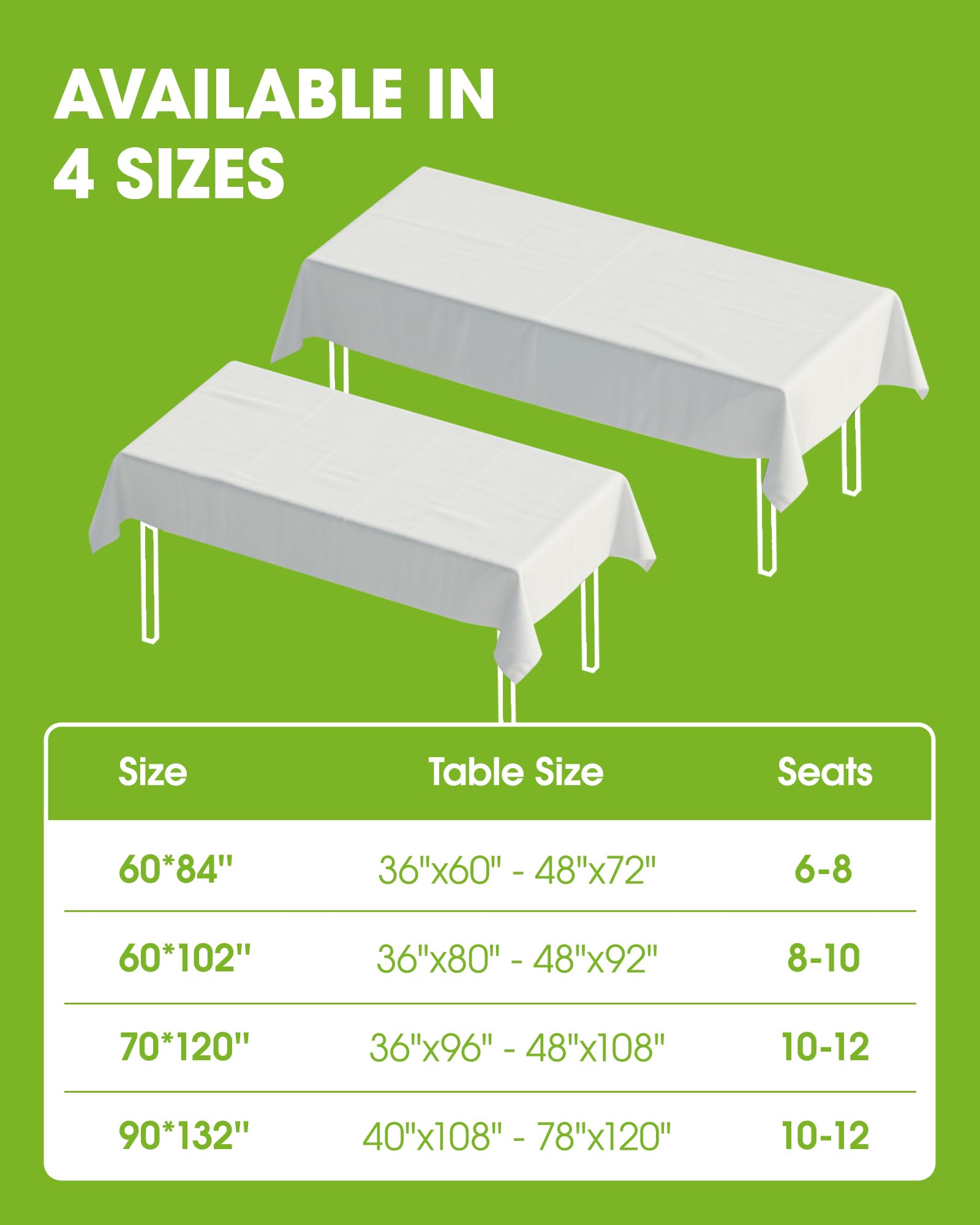 Pureegg Rectangle Table Cloth 60" x 84" – Durable Polyester Tablecloth Offers Reusable & Washable Protection, Ideal for Outdoor Party, Picnic, Wedding, Banquet and Birthday, 1 Pack, Black