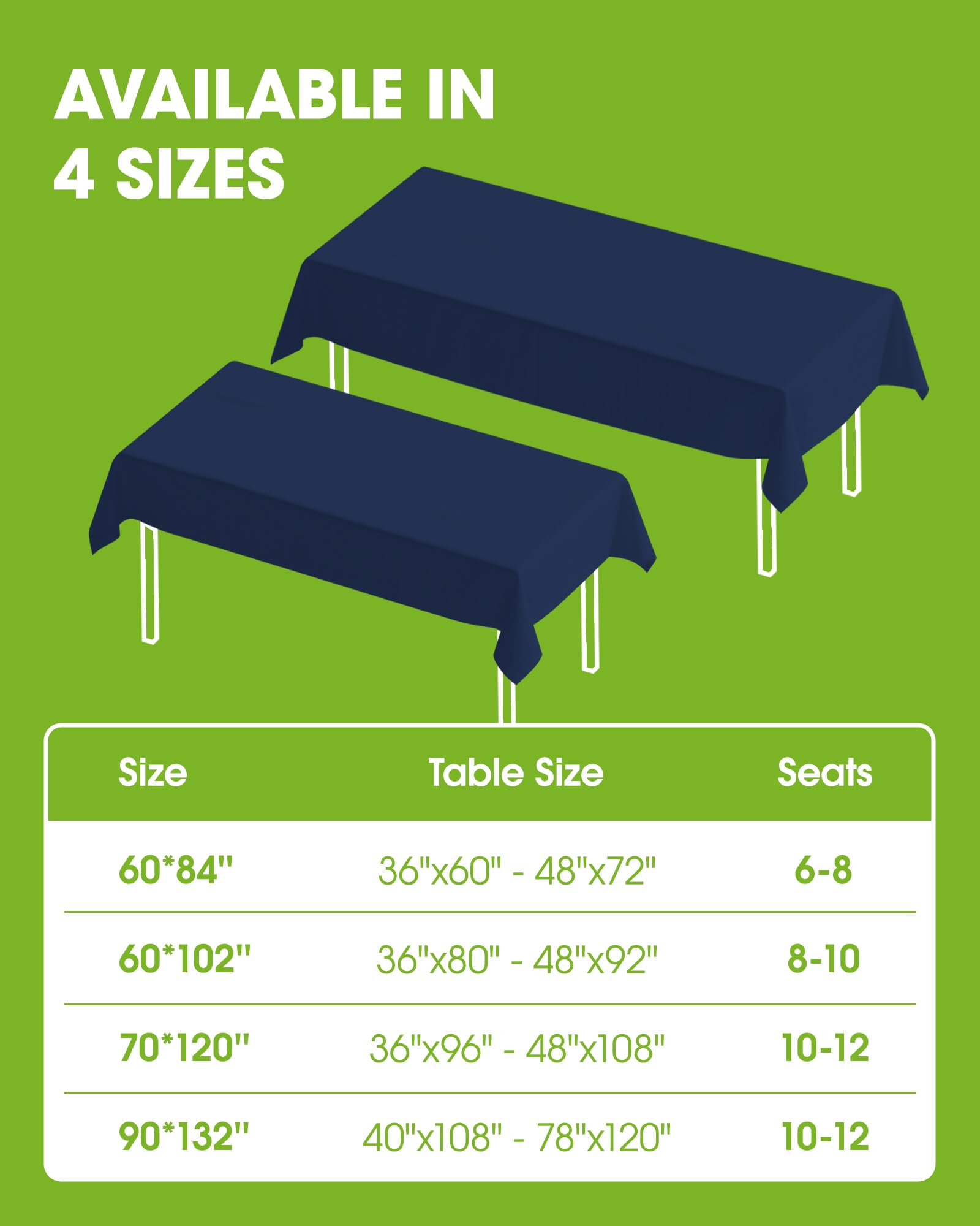 Pureegg Rectangle Table Cloth 60" x 84" – Durable Polyester Tablecloth Offers Reusable & Washable Protection, Ideal for Outdoor Party, Picnic, Wedding, Banquet and Birthday, 1 Pack, Black