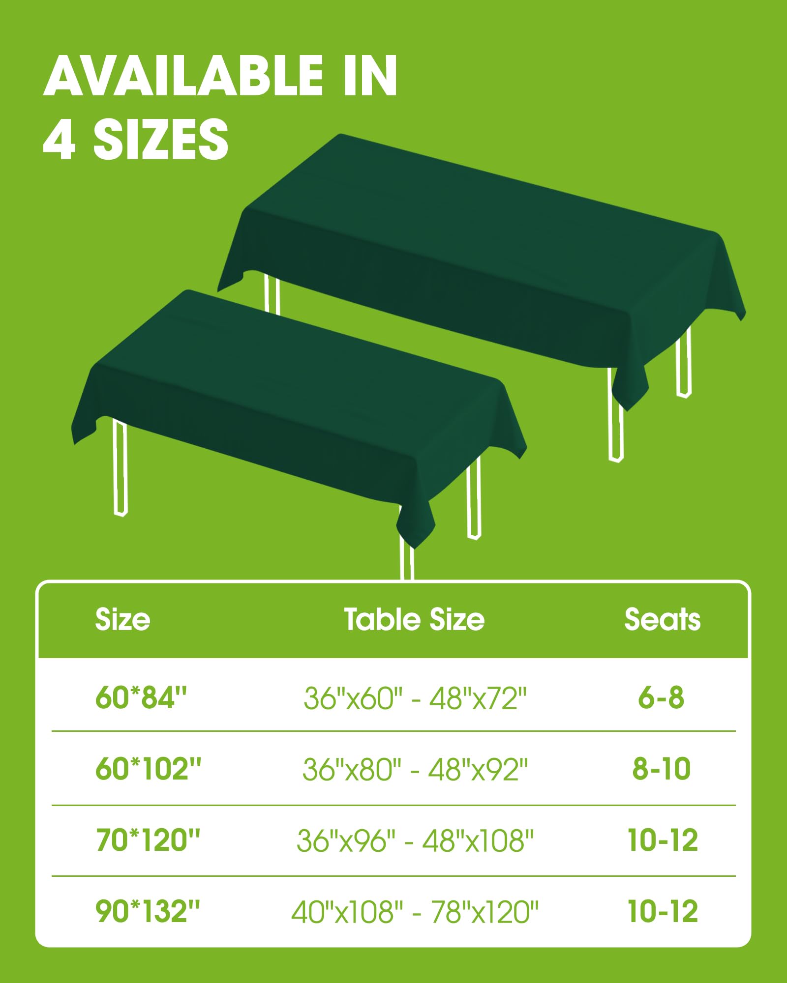 Pureegg Rectangle Table Cloth 60" x 84" – Durable Polyester Tablecloth Offers Reusable & Washable Protection, Ideal for Outdoor Party, Picnic, Wedding, Banquet and Birthday, 1 Pack, Black