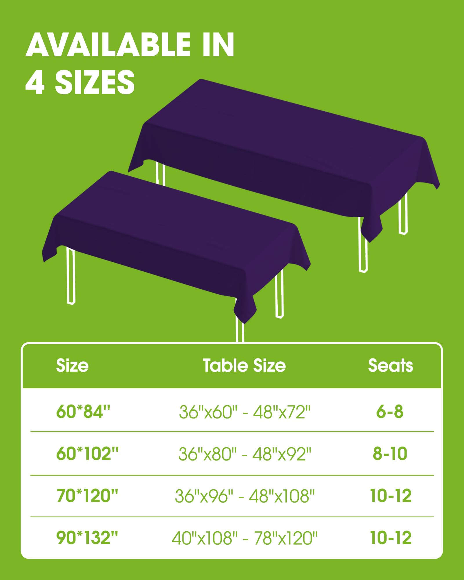 Pureegg Rectangle Table Cloth 60" x 84" – Durable Polyester Tablecloth Offers Reusable & Washable Protection, Ideal for Outdoor Party, Picnic, Wedding, Banquet and Birthday, 1 Pack, Black