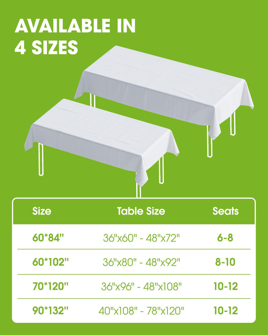 Pureegg Rectangle Table Cloth 60" x 84" – Durable Polyester Tablecloth Offers Reusable & Washable Protection, Ideal for Outdoor Party, Picnic, Wedding, Banquet and Birthday, 1 Pack, Black