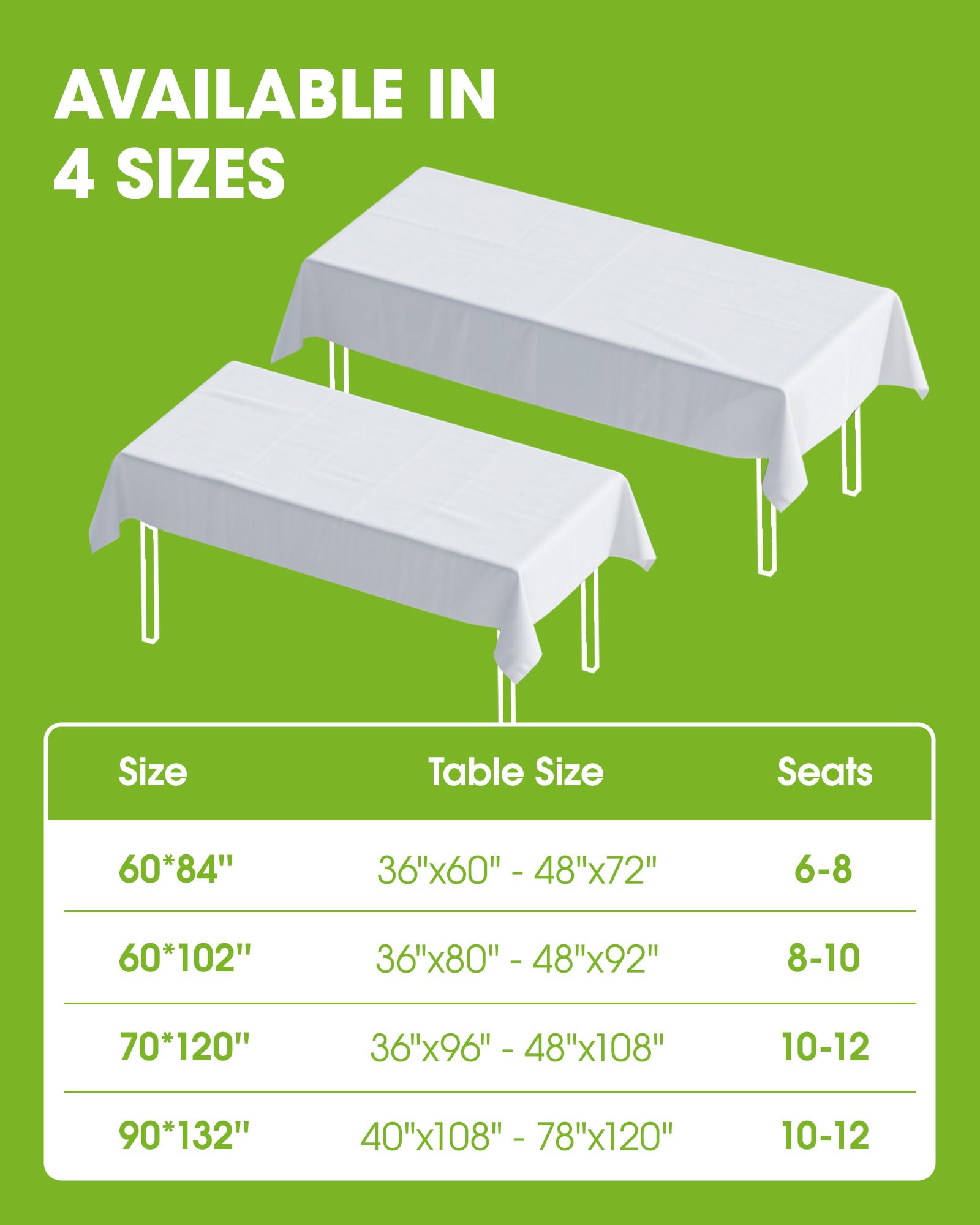 Pureegg Rectangle Table Cloth 60" x 84" – Durable Polyester Tablecloth Offers Reusable & Washable Protection, Ideal for Outdoor Party, Picnic, Wedding, Banquet and Birthday, 1 Pack, Black