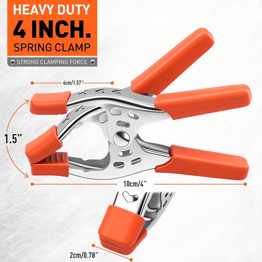 HORUSDY 6-Piece 6 inch Spring Clamp, Heavy Duty Spring Metal Spring Clamps, 2.5 - inch Jaw opening (6-Piece)