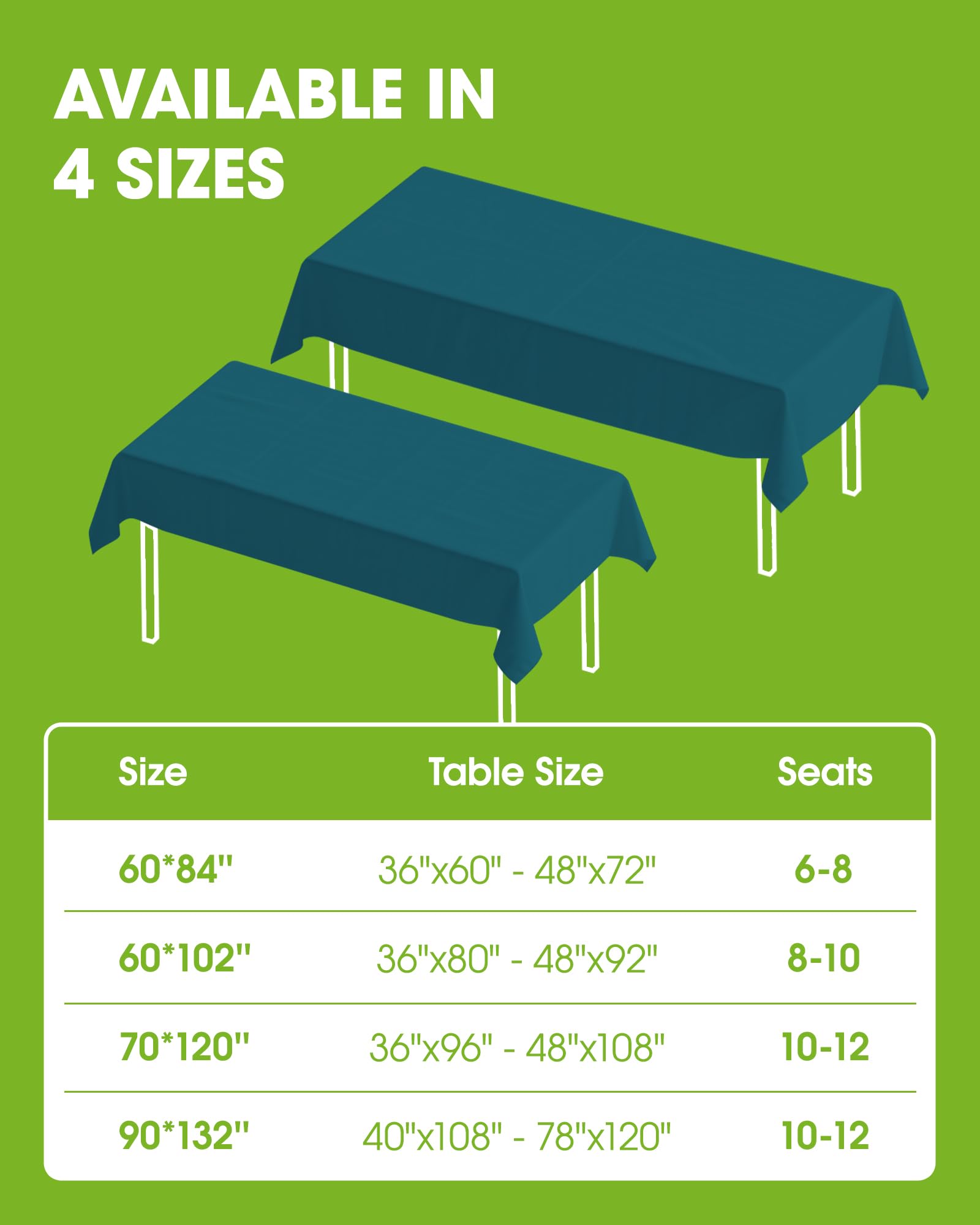 Pureegg Rectangle Table Cloth 60" x 84" – Durable Polyester Tablecloth Offers Reusable & Washable Protection, Ideal for Outdoor Party, Picnic, Wedding, Banquet and Birthday, 1 Pack, Black