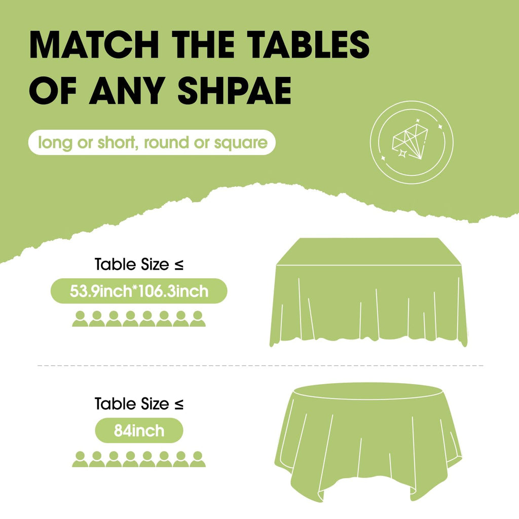 Pureegg Plastic Table Cloth 10 Pack, 54 x 108 Inch Disposable Table Cloths for Party, Picnic and Wedding, Rectangle, White