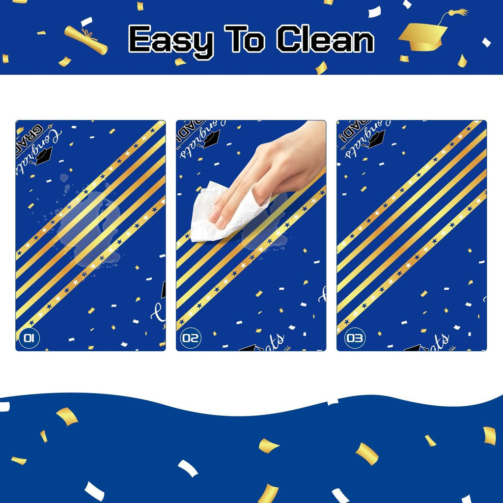 Childom 3 Pack Graduation Tablecloth,Graduation Decorations Class of 2026 Graduation Party Decorations,54"x108" Black and Gold Plastic Table Cloth Disposable for Home,School,Birthday,Wedding,Parties