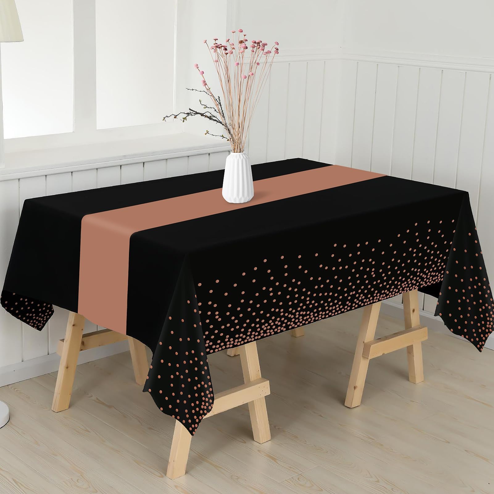 Childom 3 Pack Graduation Tablecloth,Graduation Decorations Class of 2026 Graduation Party Decorations,54"x108" Black and Gold Plastic Table Cloth Disposable for Home,School,Birthday,Wedding,Parties
