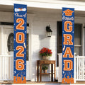 Graduation Decorations 2026 Porch Banner, Black and Gold Graduation Banner Class of 2026, Congrats Grad Decorations for Door and Porch Party Supplies