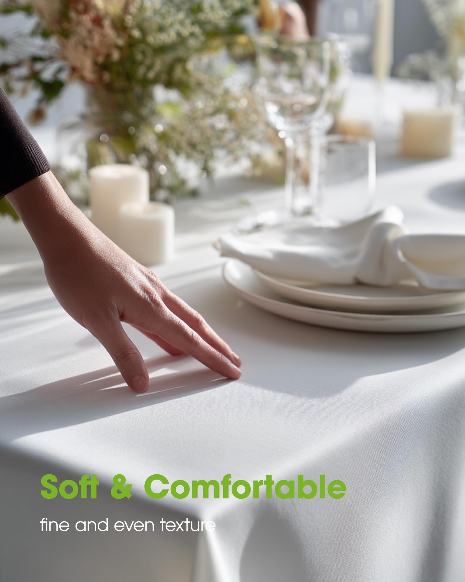 Pureegg Rectangle Table Cloth 60" x 84" – Durable Polyester Tablecloth Offers Reusable & Washable Protection, Ideal for Outdoor Party, Picnic, Wedding, Banquet and Birthday, 1 Pack, Black