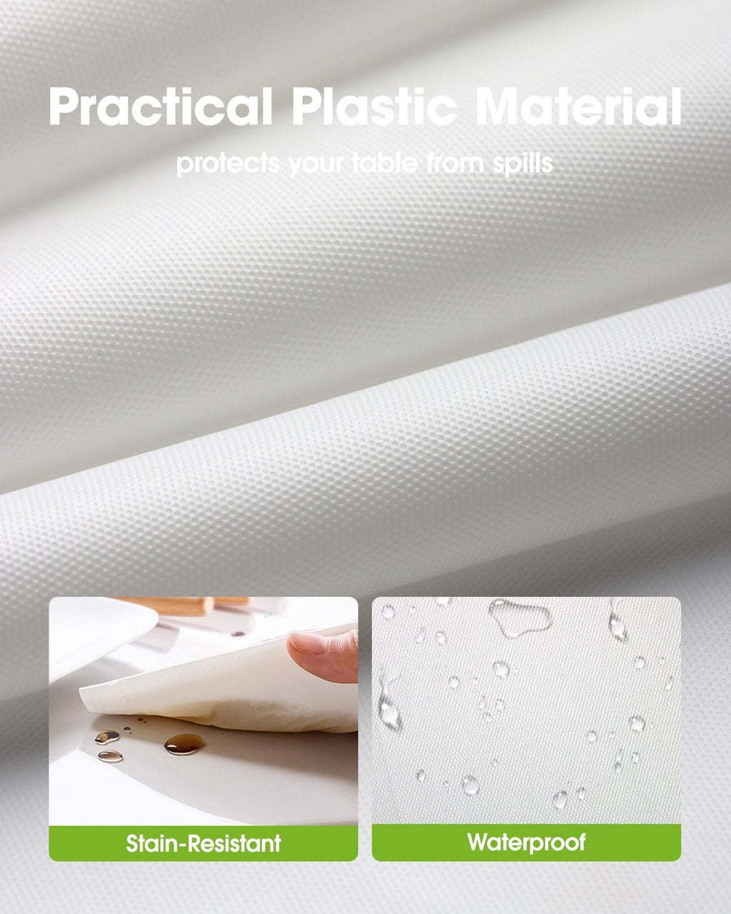 Pureegg Plastic Table Cloth 10 Pack, 54 x 108 Inch Disposable Table Cloths for Party, Picnic and Wedding, Rectangle, White