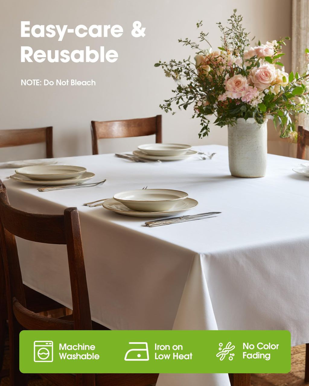 Pureegg Rectangle Table Cloth 60" x 84" – Durable Polyester Tablecloth Offers Reusable & Washable Protection, Ideal for Outdoor Party, Picnic, Wedding, Banquet and Birthday, 1 Pack, Black