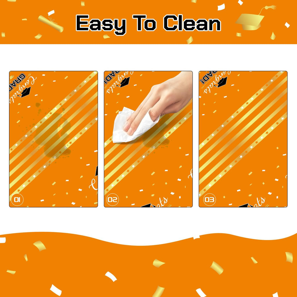 Childom 3 Pack Graduation Tablecloth,Graduation Decorations Class of 2026 Graduation Party Decorations,54"x108" Black and Gold Plastic Table Cloth Disposable for Home,School,Birthday,Wedding,Parties