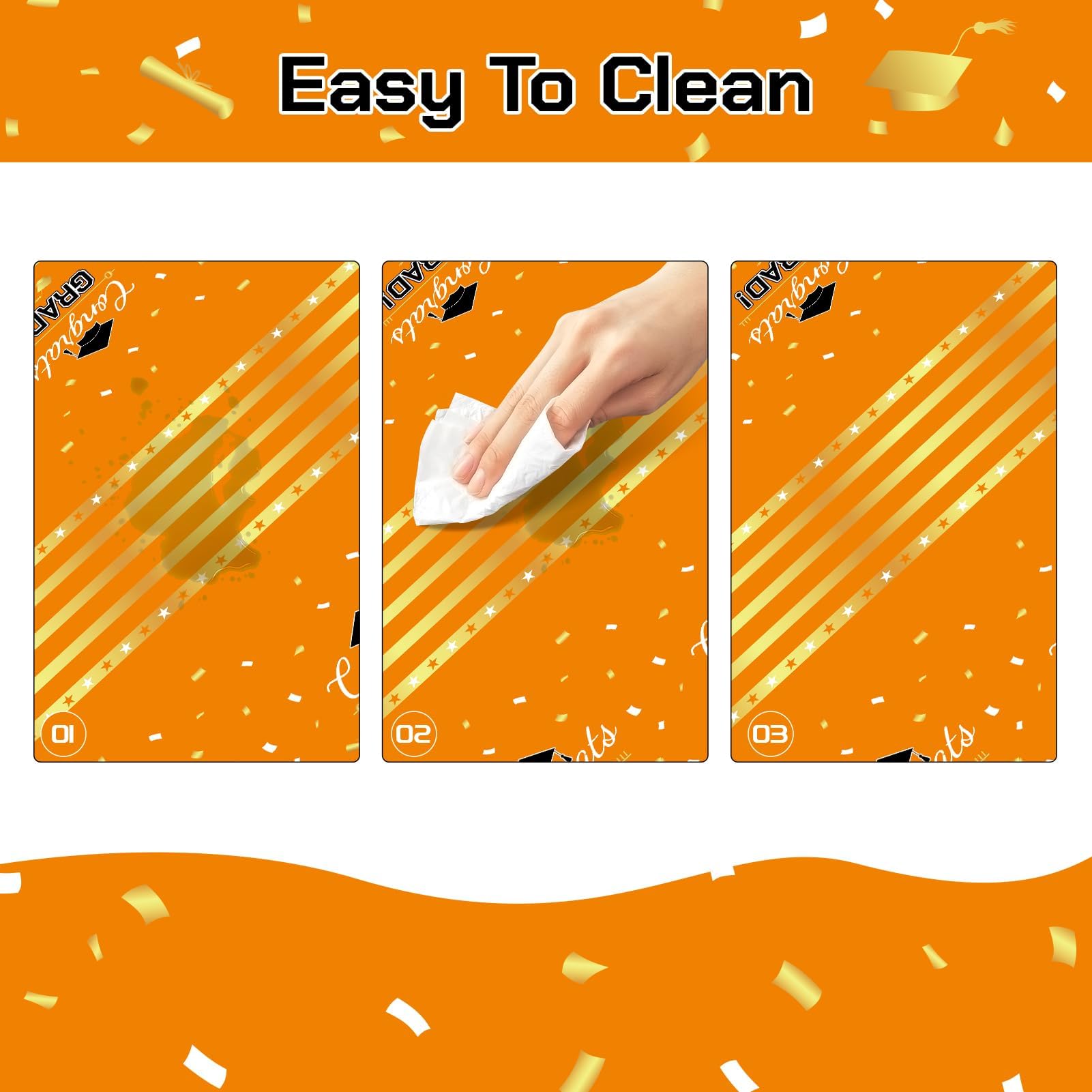 Childom 3 Pack Graduation Tablecloth,Graduation Decorations Class of 2026 Graduation Party Decorations,54"x108" Black and Gold Plastic Table Cloth Disposable for Home,School,Birthday,Wedding,Parties