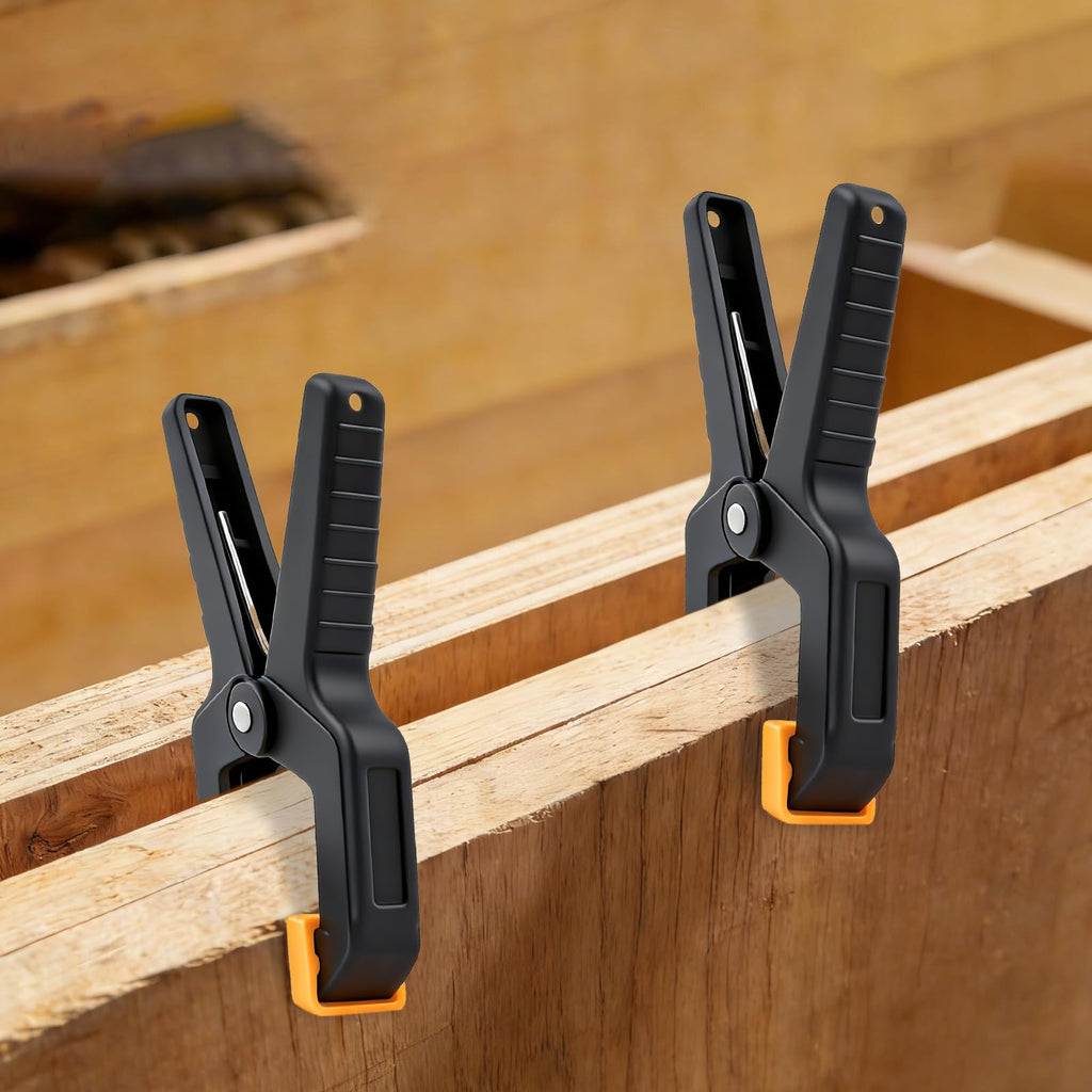 10 Pack Spring Clamps, Heavy Duty Plastic Woodworking Clamps & Multi-Use Hanging Clips for Balloon Arch Clips, Tarp Clips & Backdrop Holder, Durable Hand Tool Kit