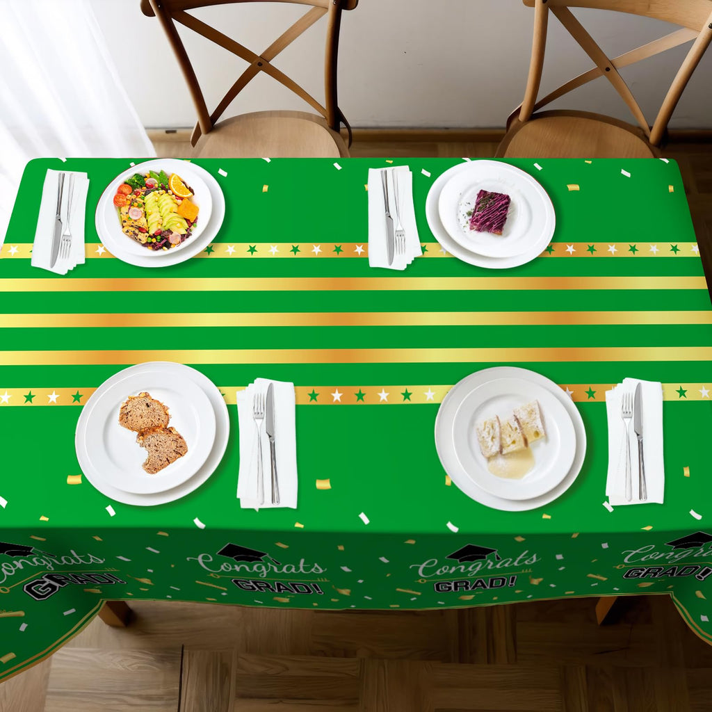 Childom 3 Pack Graduation Tablecloth,Graduation Decorations Class of 2026 Graduation Party Decorations,54"x108" Black and Gold Plastic Table Cloth Disposable for Home,School,Birthday,Wedding,Parties