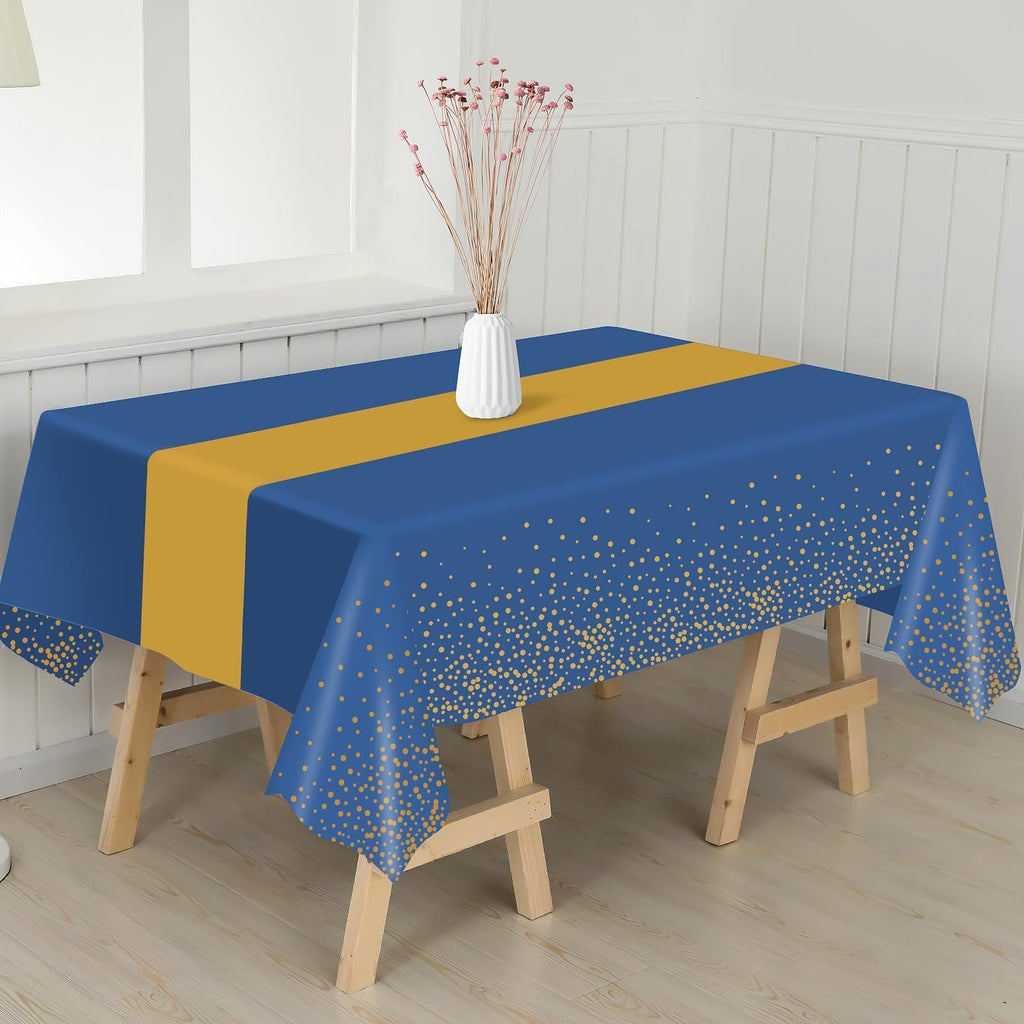 Childom 3 Pack Graduation Tablecloth,Graduation Decorations Class of 2026 Graduation Party Decorations,54"x108" Black and Gold Plastic Table Cloth Disposable for Home,School,Birthday,Wedding,Parties