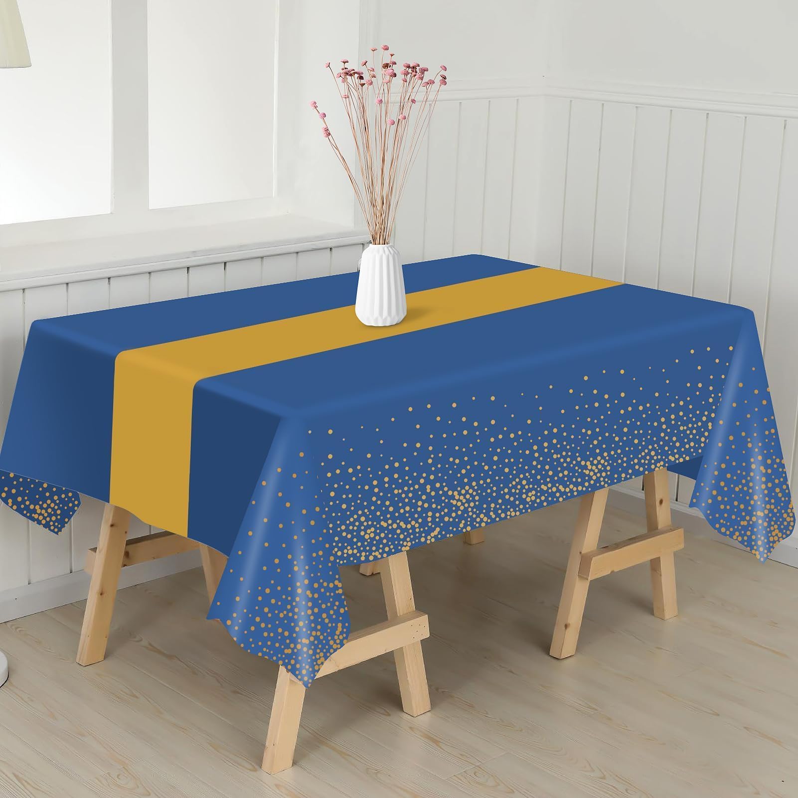 Childom 3 Pack Graduation Tablecloth,Graduation Decorations Class of 2026 Graduation Party Decorations,54"x108" Black and Gold Plastic Table Cloth Disposable for Home,School,Birthday,Wedding,Parties
