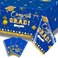 3 Pack Graduation Tablecloth Decorations,54x128inch Black Gold Congrats Grad Disposable Plastic Waterproof Rectangular Table Cloth Cover Decor for Class of 2026 College High School Party Supplies