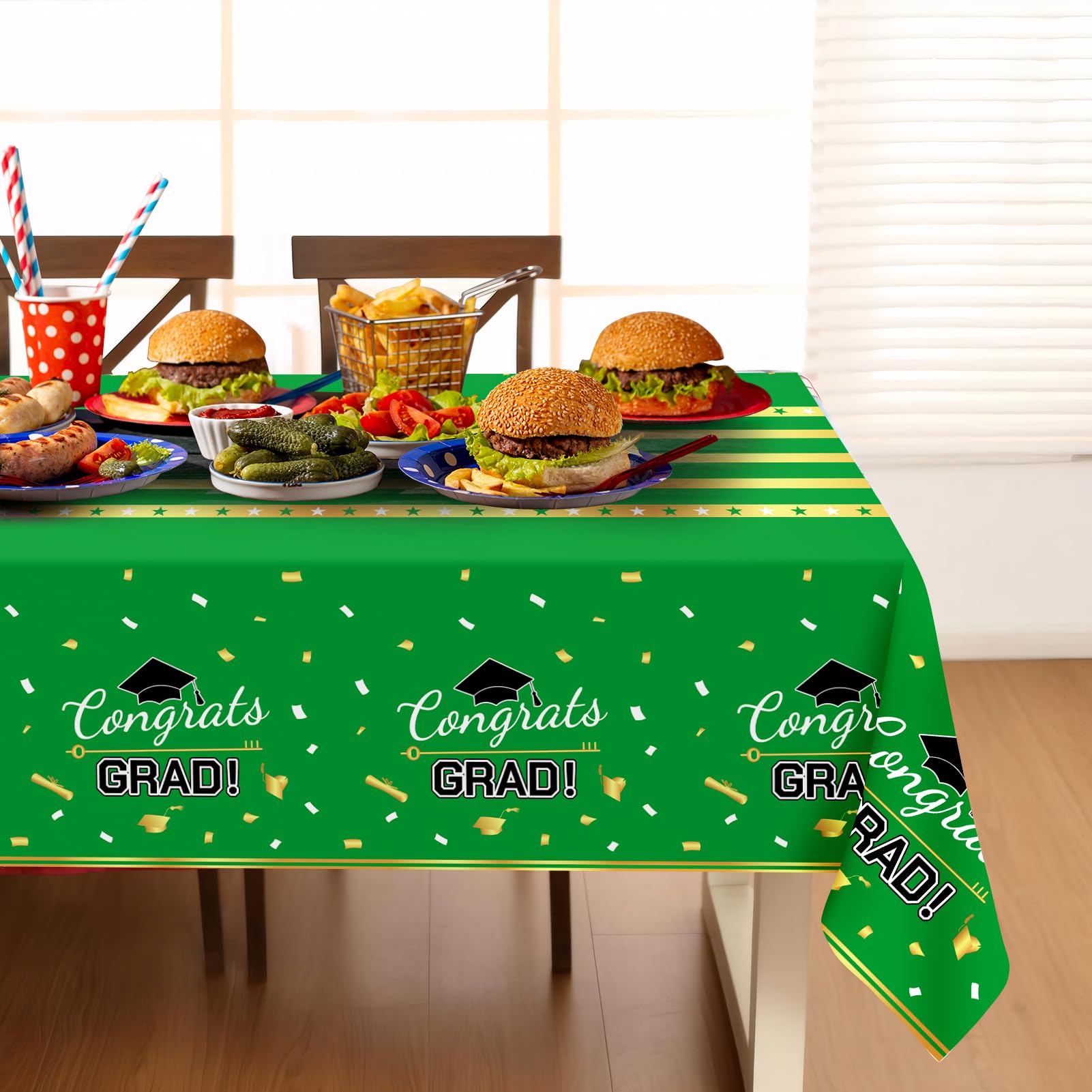 Childom 3 Pack Graduation Tablecloth,Graduation Decorations Class of 2026 Graduation Party Decorations,54"x108" Black and Gold Plastic Table Cloth Disposable for Home,School,Birthday,Wedding,Parties