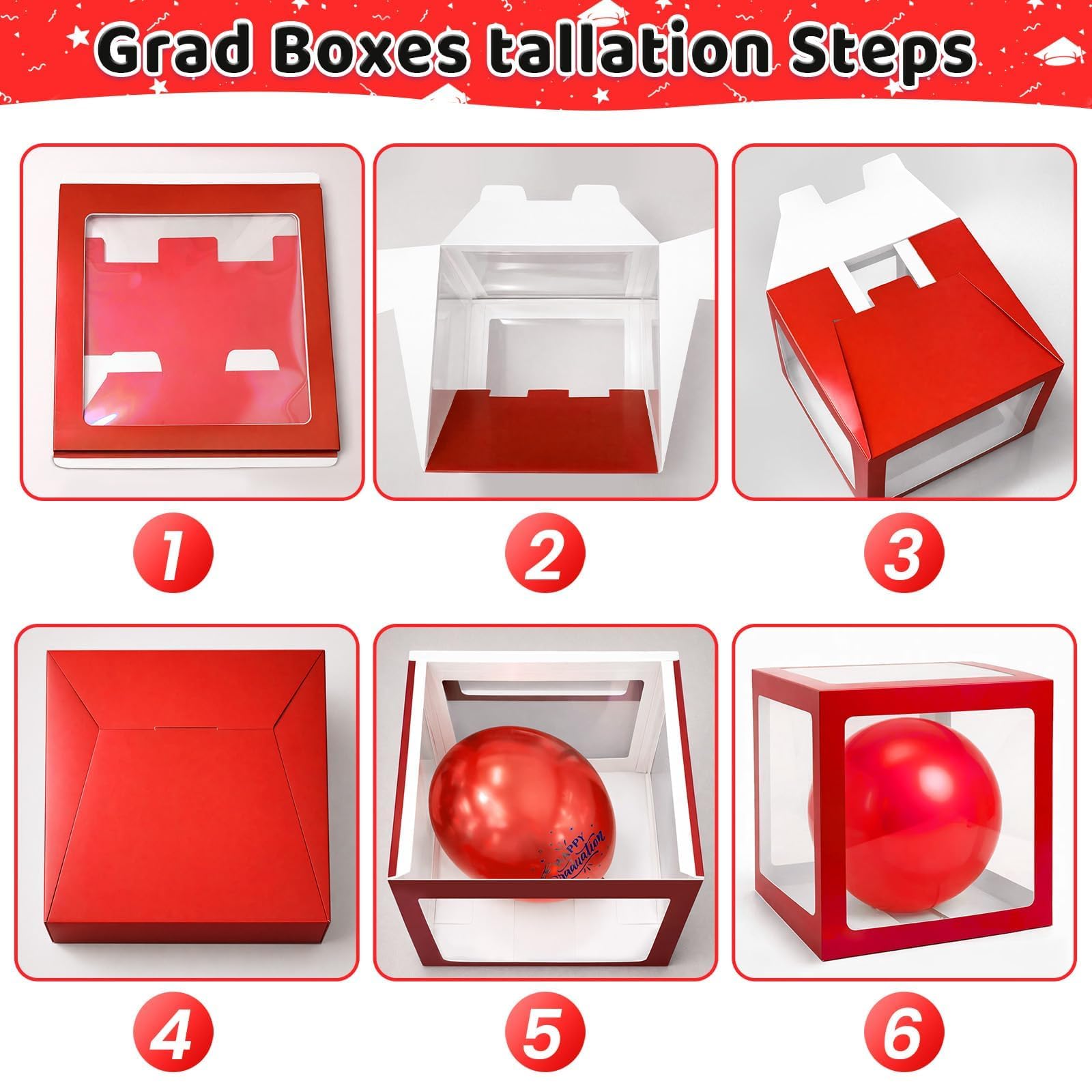 Gold and Black Graduation Party Decorations, Grad Balloon Boxes with Letters 2026 GRAD So Proud of You, Grad Balloons and Banner Decorations for Class of 2026 High School Graduation Decor