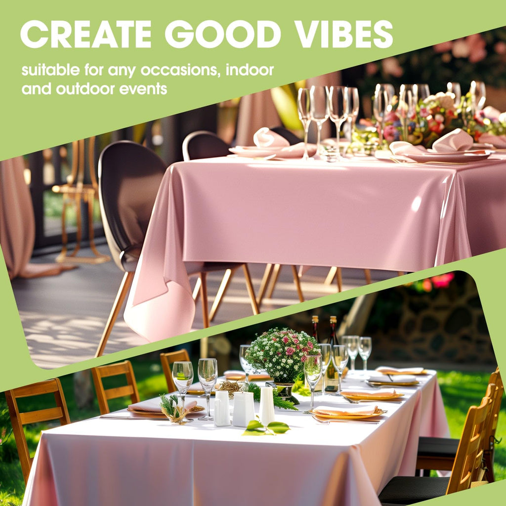 Pureegg Rectangle Table Cloth 60" x 84" – Durable Polyester Tablecloth Offers Reusable & Washable Protection, Ideal for Outdoor Party, Picnic, Wedding, Banquet and Birthday, 1 Pack, Black