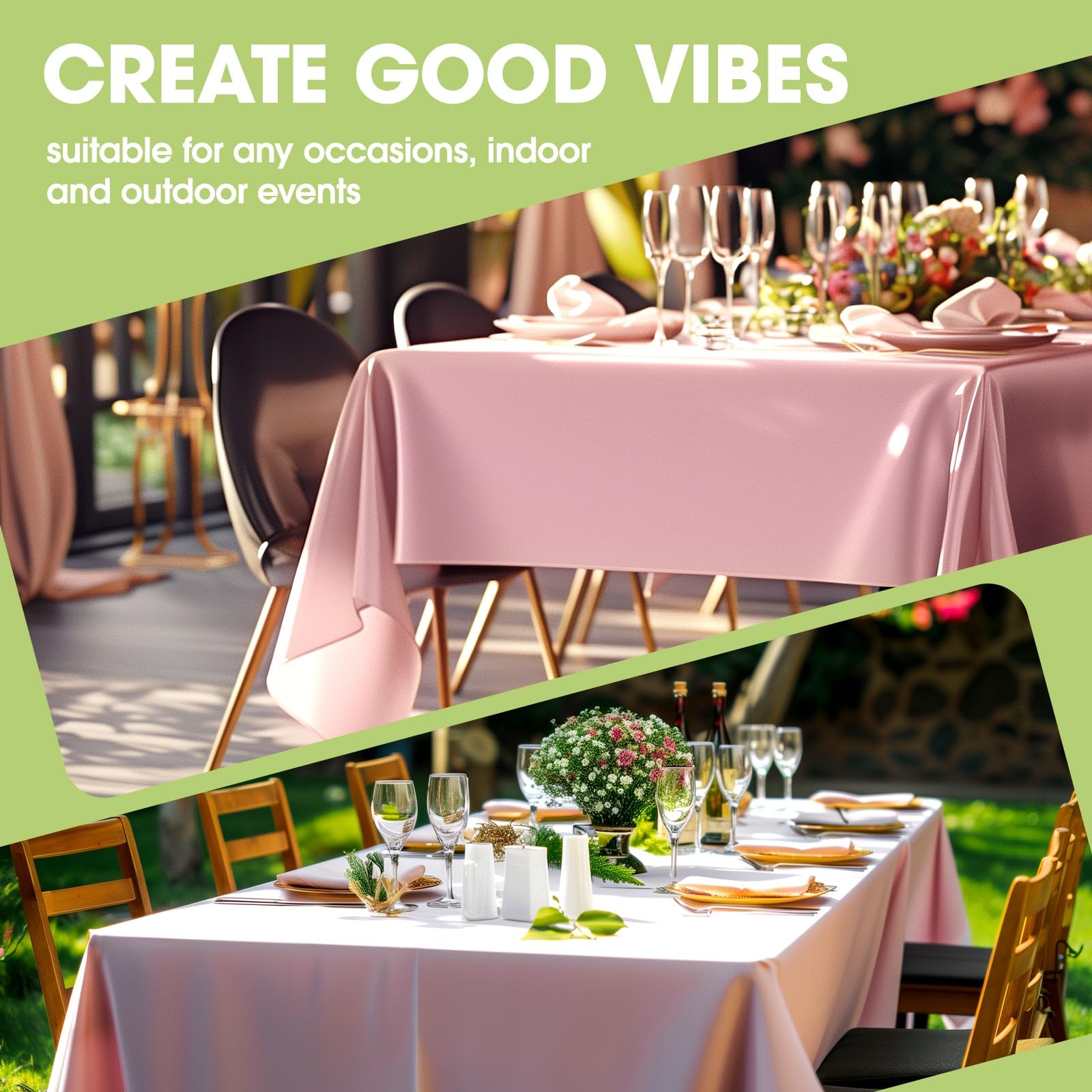 Pureegg Rectangle Table Cloth 60" x 84" – Durable Polyester Tablecloth Offers Reusable & Washable Protection, Ideal for Outdoor Party, Picnic, Wedding, Banquet and Birthday, 1 Pack, Black