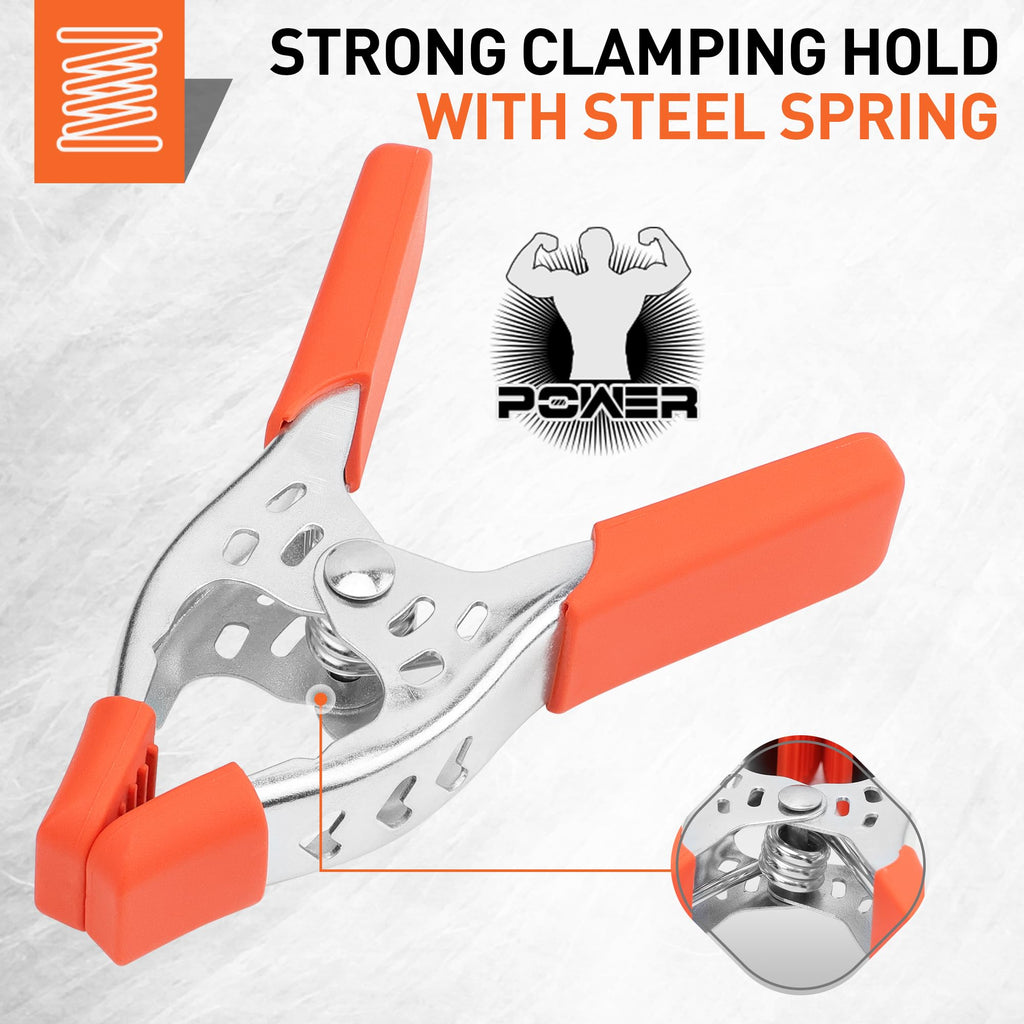 HORUSDY 6-Piece 6 inch Spring Clamp, Heavy Duty Spring Metal Spring Clamps, 2.5 - inch Jaw opening (6-Piece)