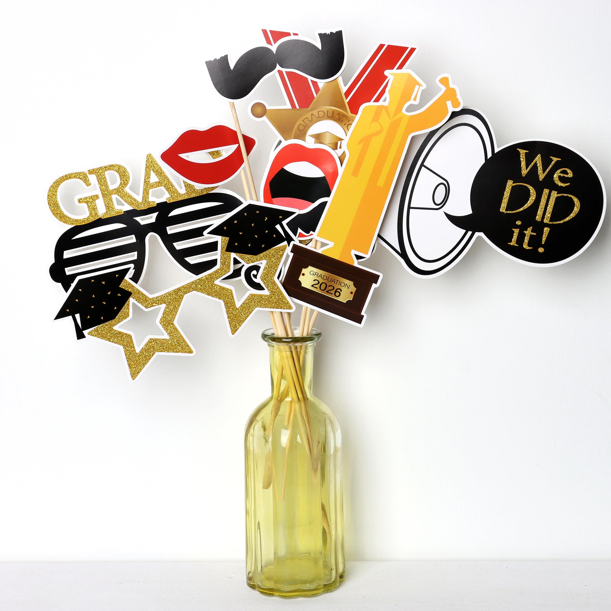 POPGIFTU Class of 2026 Graduation Photo Booth Frame, Inflatable Selfie Frame 31" x 24", Black Gold Congrats Grad Photo Booth Props for Graduation Party Decorations 2026
