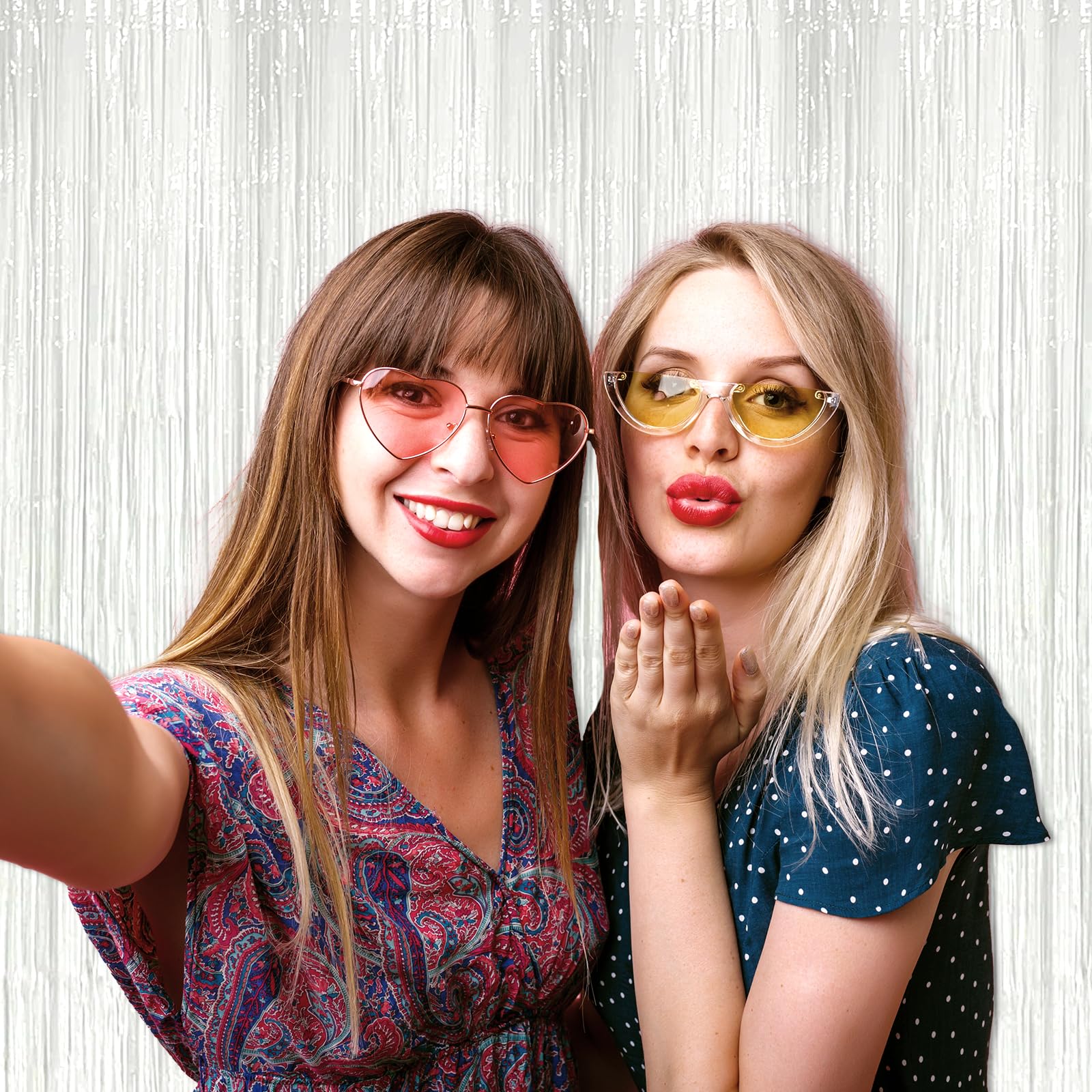 3 Pack Black Gold Silver Foil Fringe Curtain Backdrop, 3.28Ft x6.6Ft Metallic Tinsel Foil Fringe Streamer Curtains for Photo Booth, Halloween, Christmas Day, Wedding, New Year Party Decoration