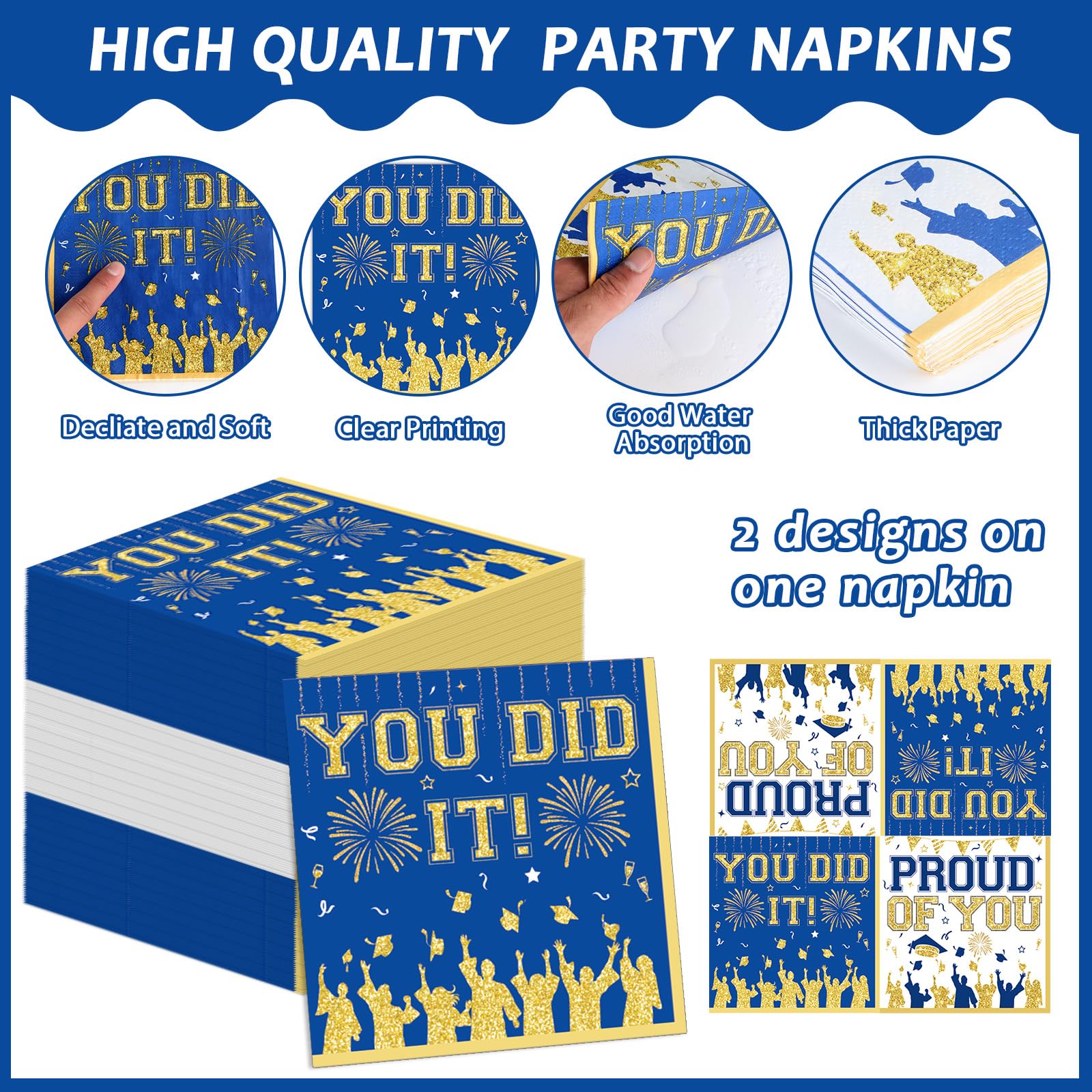 96Pcs Graduation Plates and Napkins 2026 Congrats Grad Party Decorations Grad Party Tableware Supplies Class of 2026 Disposable Dinnerware for Graduate Parties Decor Serve 24, Black and Gold