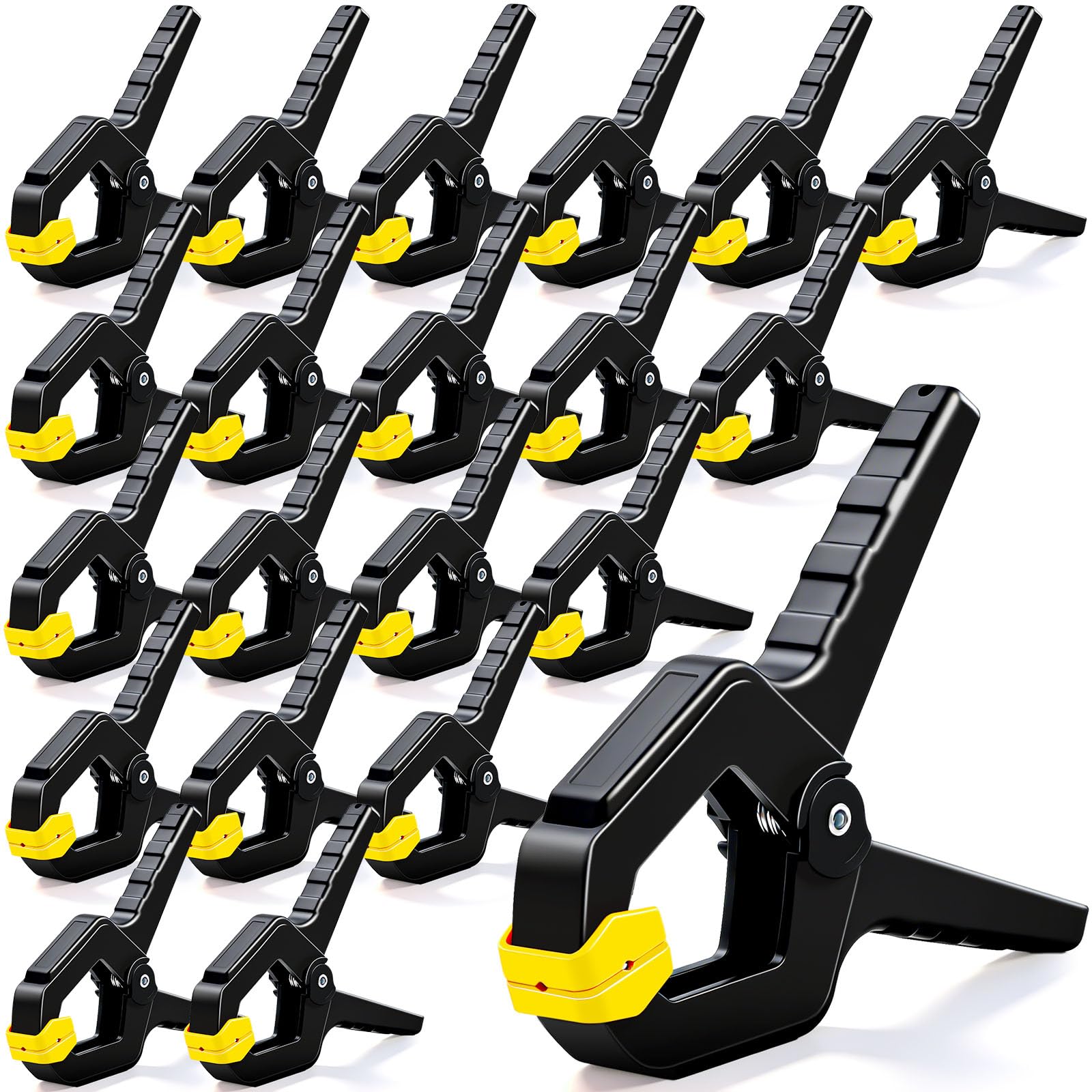 10 Pack Spring Clamps, Heavy Duty Plastic Woodworking Clamps & Multi-Use Hanging Clips for Balloon Arch Clips, Tarp Clips & Backdrop Holder, Durable Hand Tool Kit