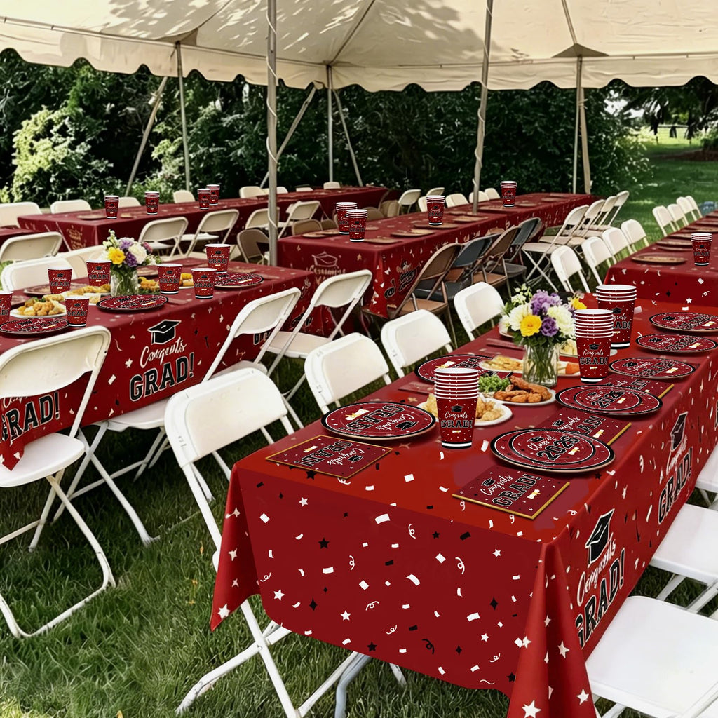 Graduation Decorations 2026 Class of 2026 Congrats Grad Disposable Paper Plates Luncheon Napkins Cocktail Napkins Black Gold Graduation Party Supplies Serve 50
