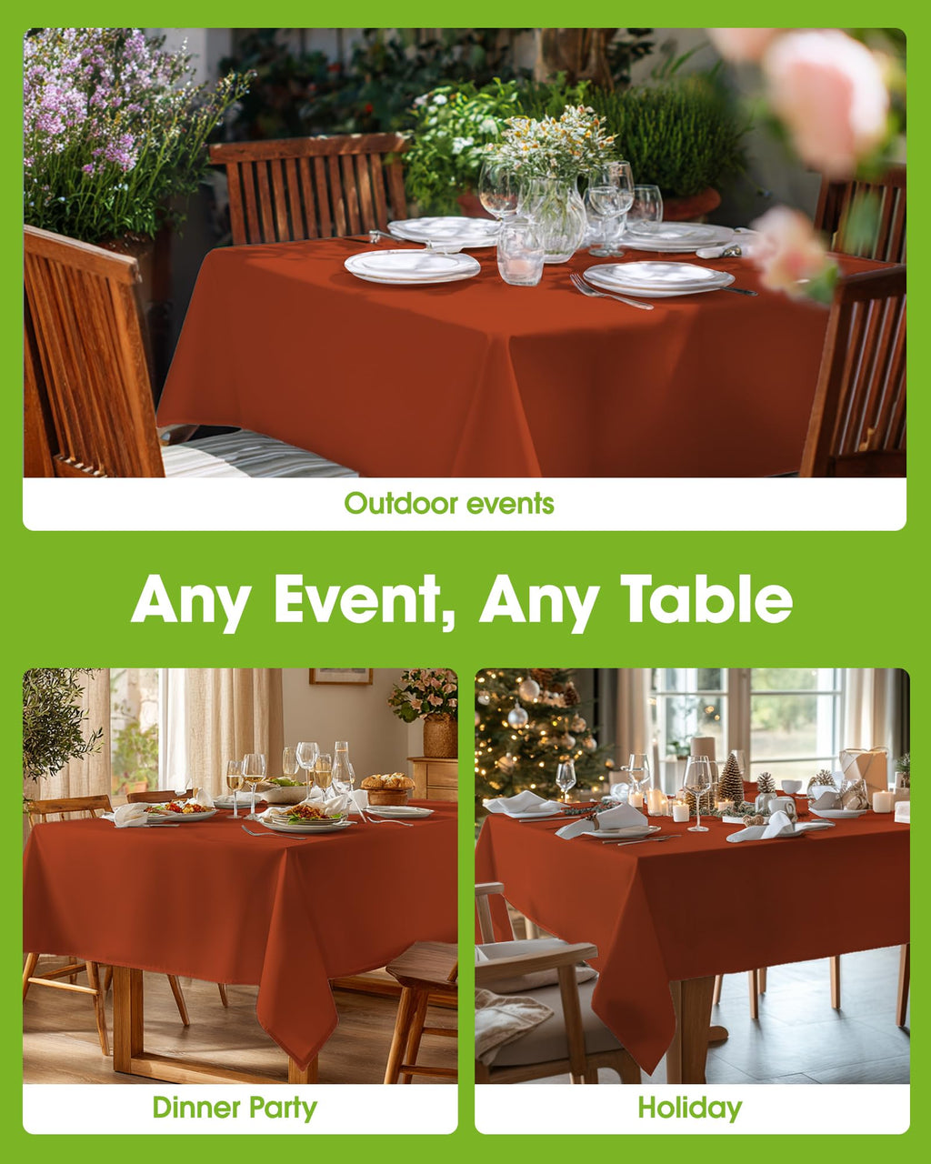 Pureegg Rectangle Table Cloth 60" x 84" – Durable Polyester Tablecloth Offers Reusable & Washable Protection, Ideal for Outdoor Party, Picnic, Wedding, Banquet and Birthday, 1 Pack, Black