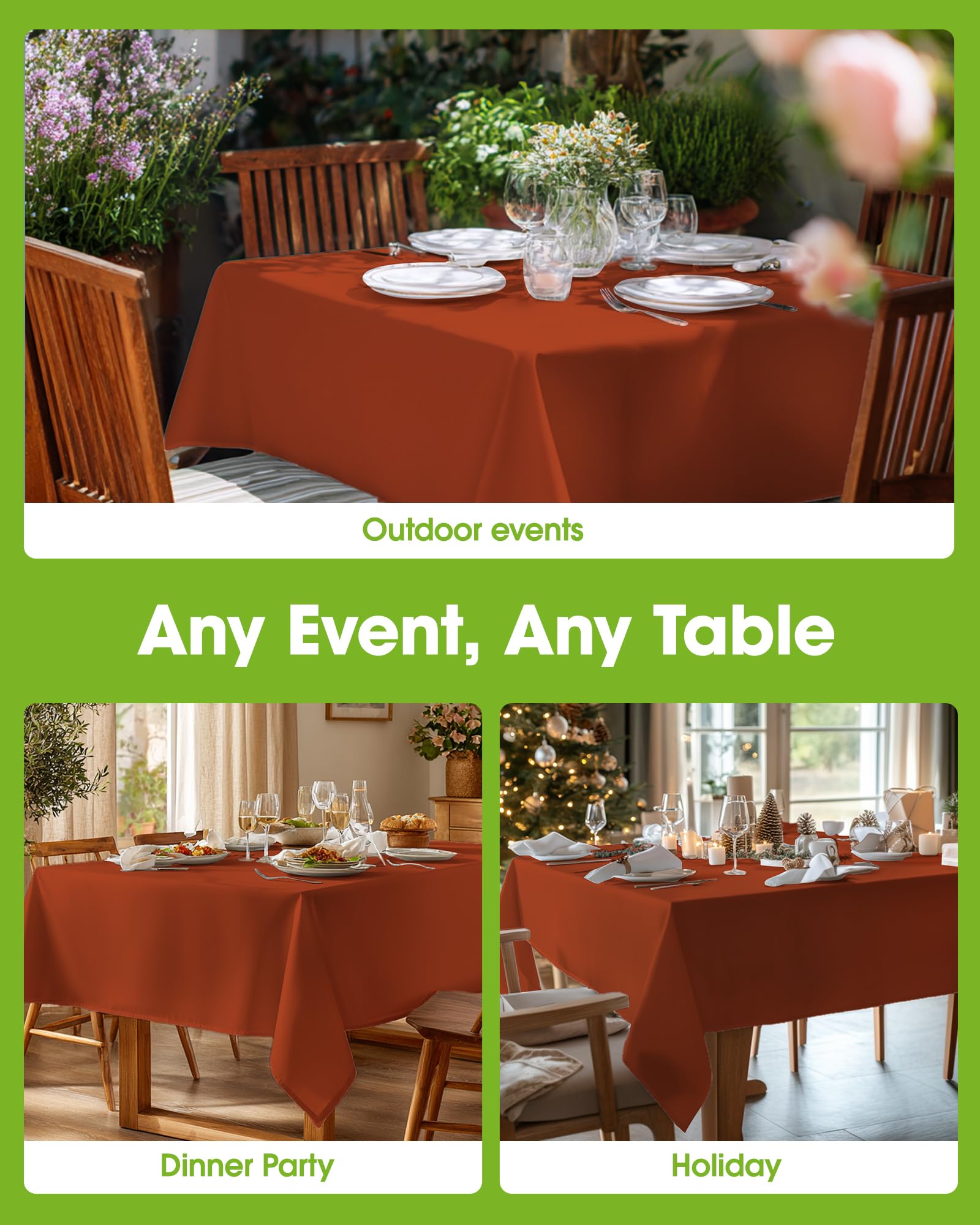Pureegg Rectangle Table Cloth 60" x 84" – Durable Polyester Tablecloth Offers Reusable & Washable Protection, Ideal for Outdoor Party, Picnic, Wedding, Banquet and Birthday, 1 Pack, Black