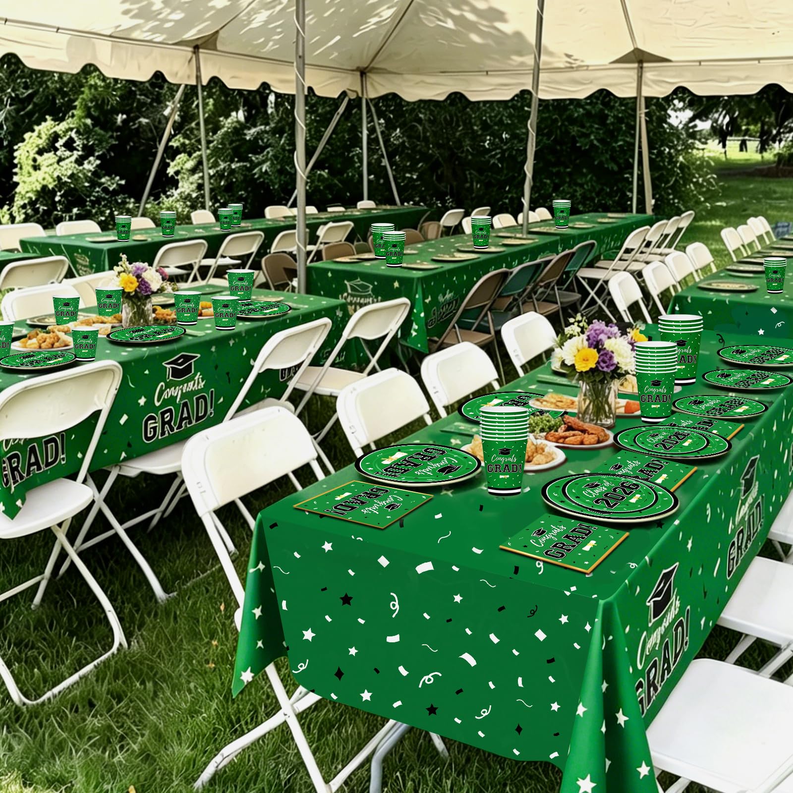 Graduation Decorations 2026 Class of 2026 Congrats Grad Disposable Paper Plates Luncheon Napkins Cocktail Napkins Black Gold Graduation Party Supplies Serve 50