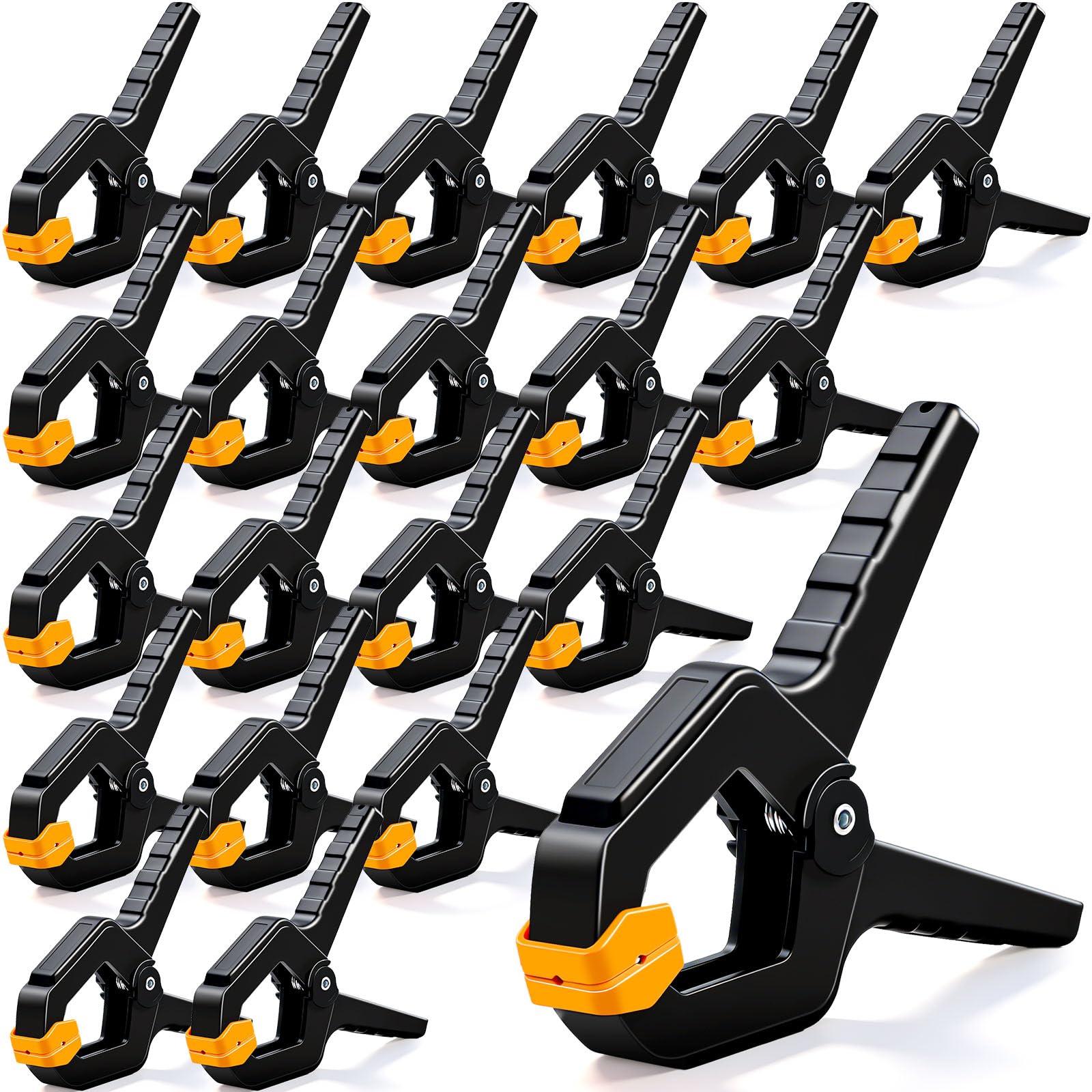 10 Pack Spring Clamps, Heavy Duty Plastic Woodworking Clamps & Multi-Use Hanging Clips for Balloon Arch Clips, Tarp Clips & Backdrop Holder, Durable Hand Tool Kit