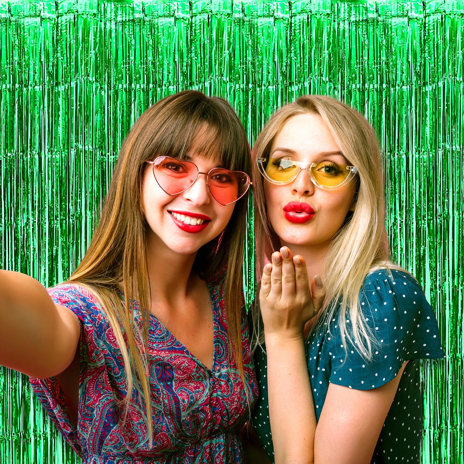 3 Pack Black Gold Silver Foil Fringe Curtain Backdrop, 3.28Ft x6.6Ft Metallic Tinsel Foil Fringe Streamer Curtains for Photo Booth, Halloween, Christmas Day, Wedding, New Year Party Decoration